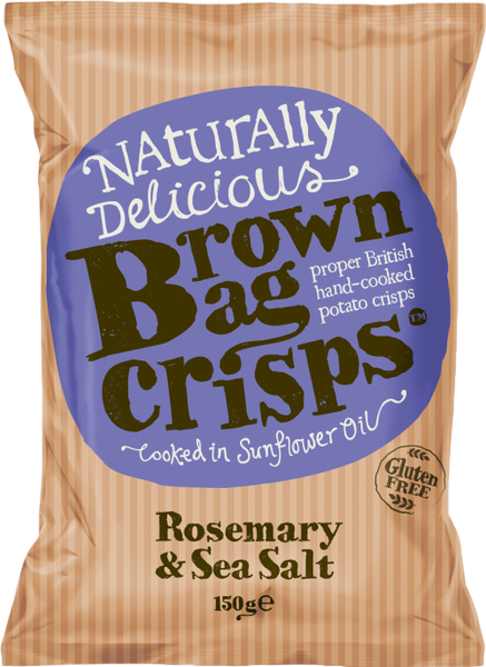 BROWN BAG CRISPS Rosemary & Sea Salt 150g (Pack of 10)