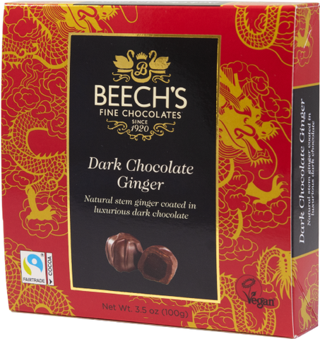 BEECH'S Dark Chocolate Ginger 90g (Pack of 12)