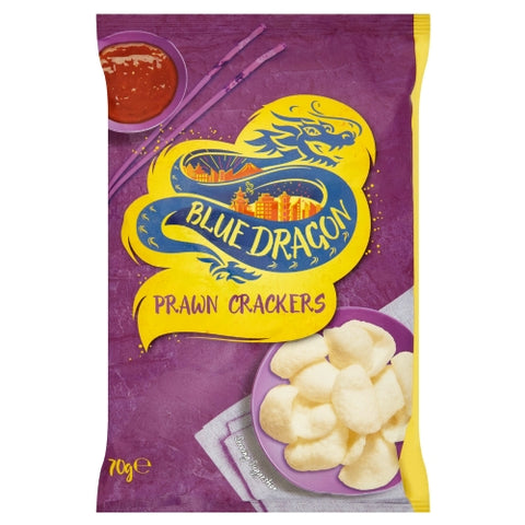 BLUE DRAGON Prawn Crackers - Bag 70g (Pack of 6)