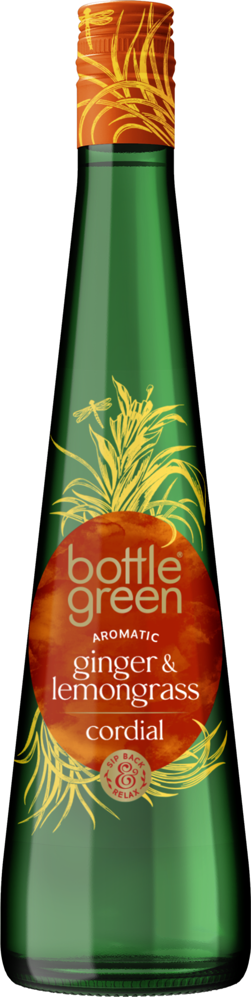 BOTTLEGREEN Ginger & Lemongrass Cordial 500ml (Pack of 6)
