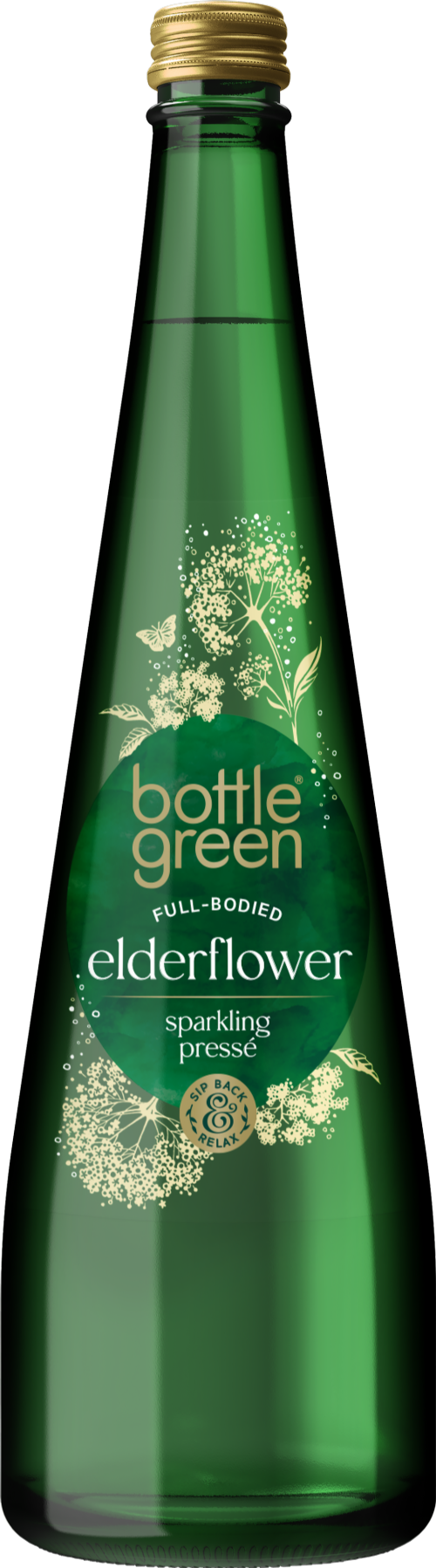 BOTTLEGREEN Full-Bodied Elderflower Sparkling Presse 750ml (Pack of 6)