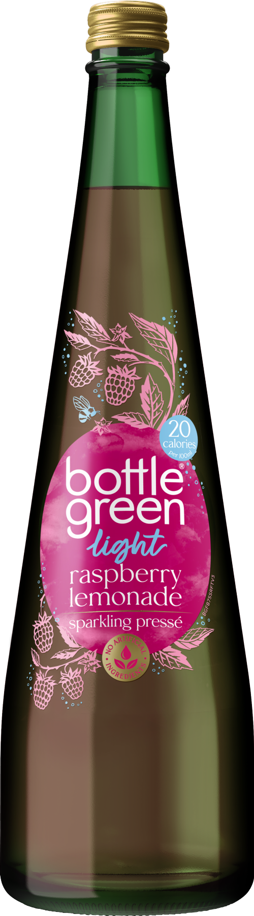 BOTTLEGREEN Light Raspberry Lemonade Sparkling Presse 750ml (Pack of 6)