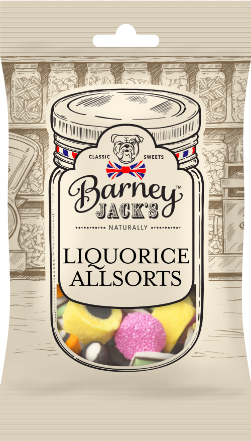 BARNEY JACK'S Liquorice Allsorts 190g (Pack of 12)