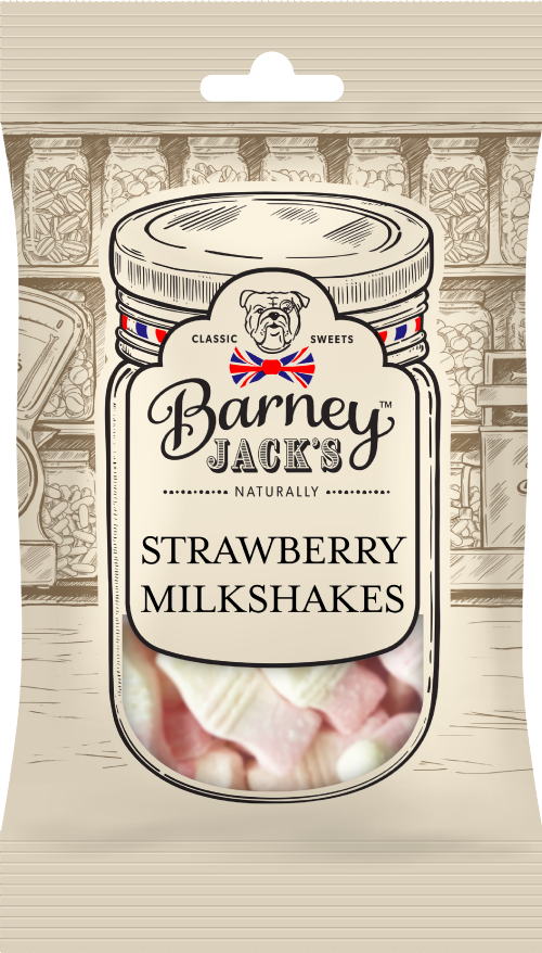 BARNEY JACK'S Strawberry Milkshakes 145g (Pack of 12)