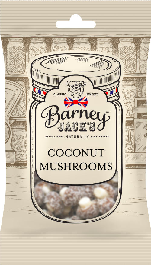 BARNEY JACK'S Coconut Mushrooms 105g (Pack of 12)