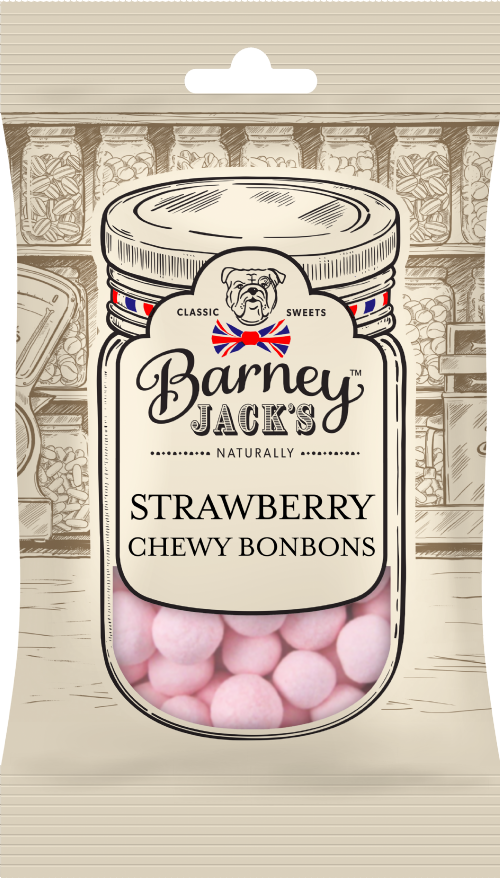 BARNEY JACK'S Strawberry Chewy Bonbons 155g (Pack of 12)