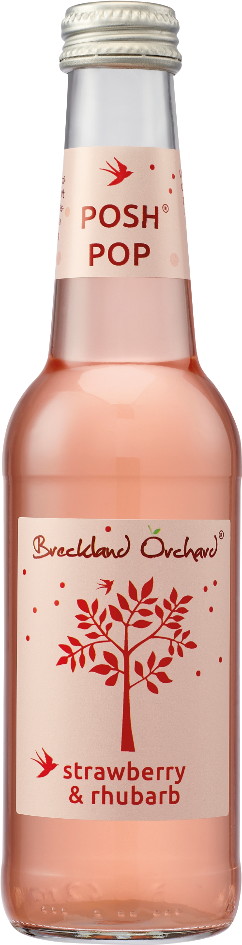BRECKLAND ORCHARD Posh Pop - Strawberry & Rhubarb 275ml (Pack of 12)