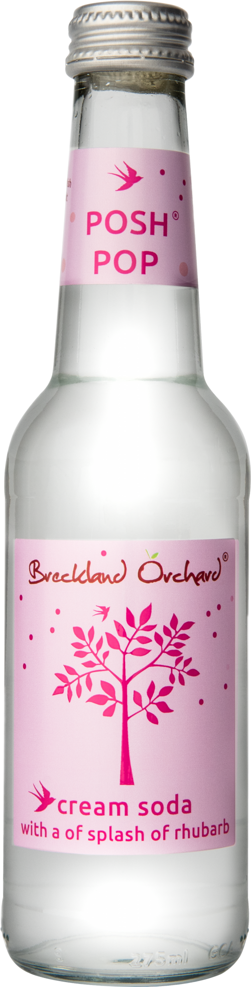 BRECKLAND ORCHARD Posh Pop - Cream Soda / Rhubarb 275ml (Pack of 12)
