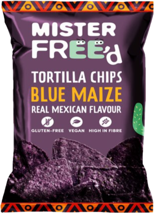 MISTER FREE'D Tortilla Chips - Blue Maize Flavour 135g (Pack of 12)