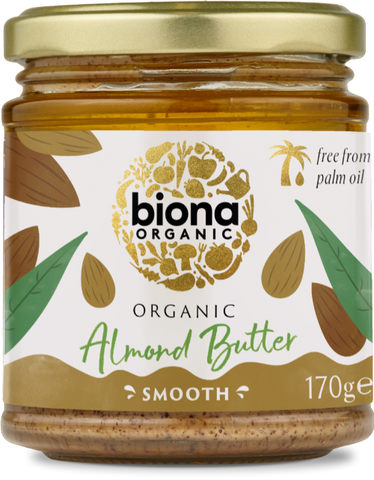 BIONA Organic Almond Butter - Smooth 170g (Pack of 6)