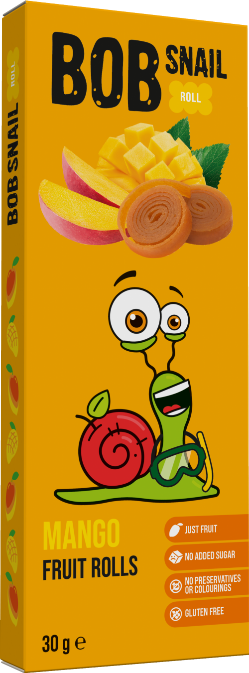 BOB SNAIL Mango Fruit Rolls 30g (Pack of 24)