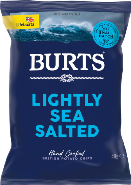 BURTS Potato Chips - Lightly Sea Salted 40g (Pack of 20)