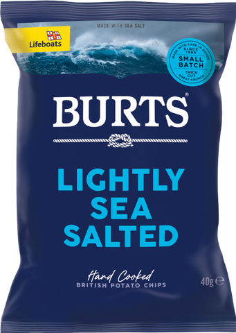 BURTS Potato Chips - Lightly Sea Salted 40g (Pack of 20)