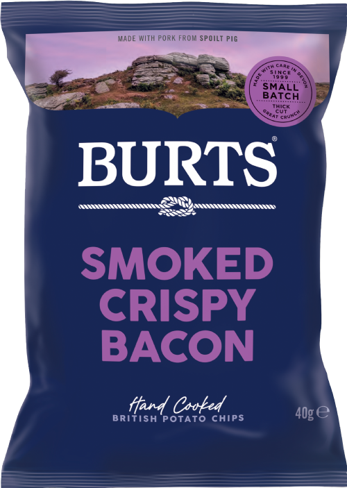 BURTS Potato Chips - Smoked Crispy Bacon 40g (Pack of 20)