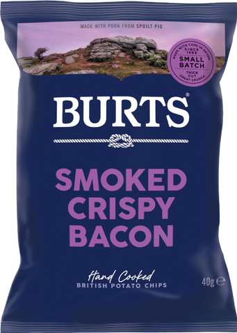 BURTS Potato Chips - Smoked Crispy Bacon 40g (Pack of 20)