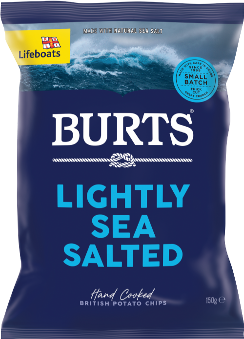 BURTS Potato Chips - Lightly Sea Salted 150g (Pack of 10)