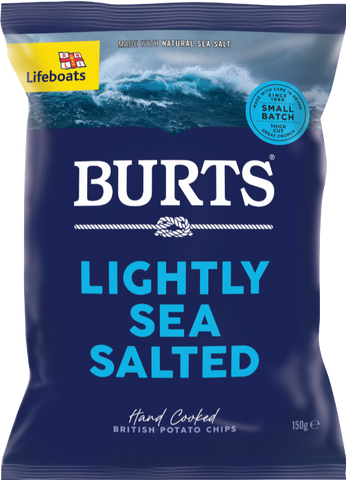 BURTS Potato Chips - Lightly Sea Salted 150g (Pack of 10)