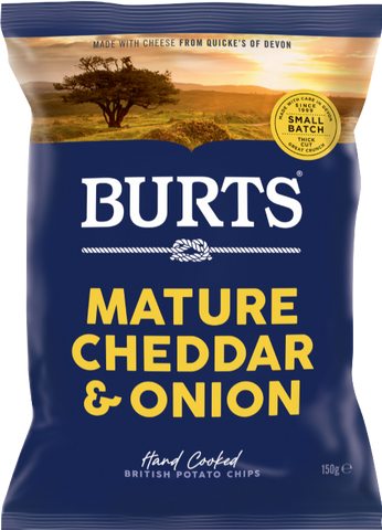 BURTS Potato Chips - Mature Cheddar & Onion 150g (Pack of 10)