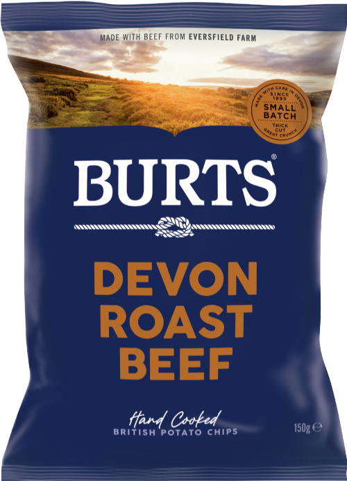 BURTS Potato Chips - Devon Roast Beef 150g (Pack of 10)