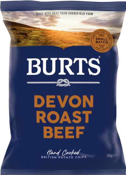 BURTS Potato Chips - Devon Roast Beef 150g (Pack of 10)