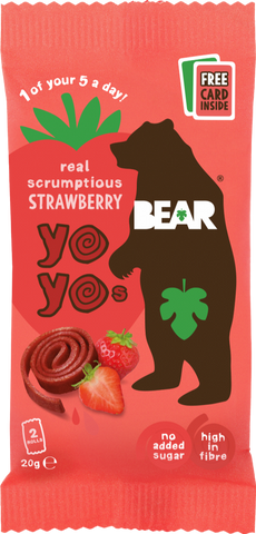 BEAR Yoyos Pure Fruit - Strawberry 20g (Pack of 18)