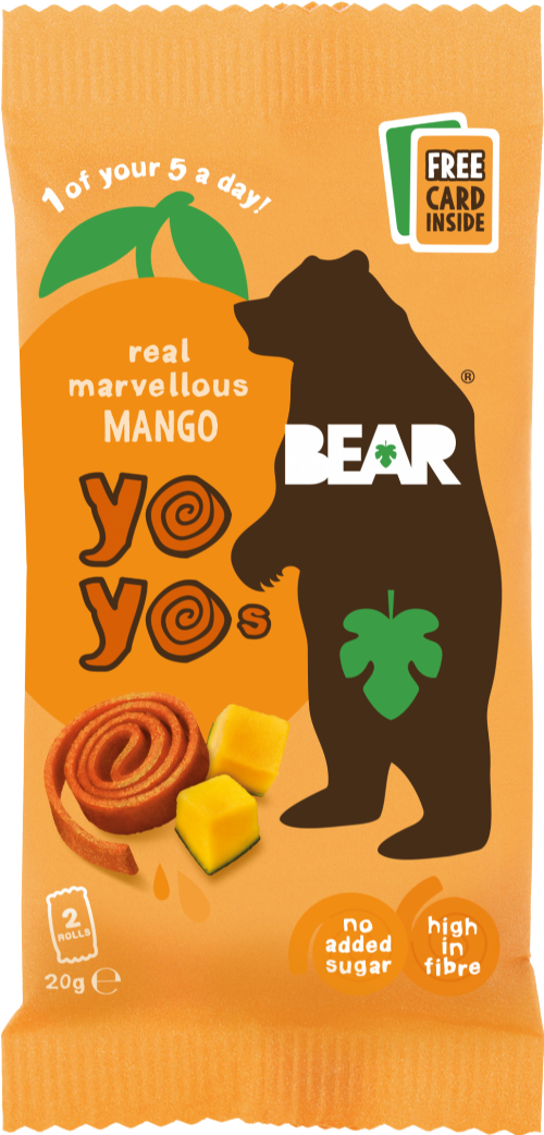 BEAR Yoyos Pure Fruit - Mango 20g (Pack of 18)