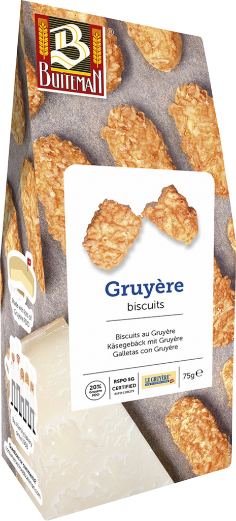 BUITEMAN Swiss Gruyere Biscuits 75g (Pack of 8)