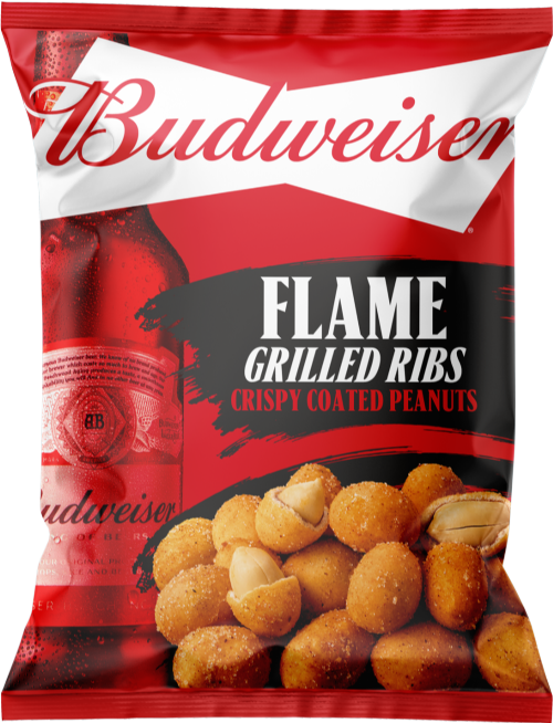 BUDWEISER Flame Grilled Ribs Crispy Coated Peanuts 150g (Pack of 7)