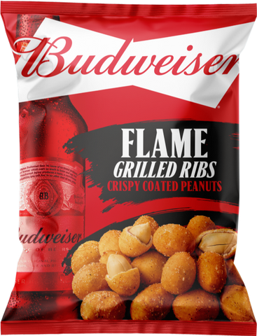 BUDWEISER Flame Grilled Ribs Crispy Coated Peanuts 150g (Pack of 7)