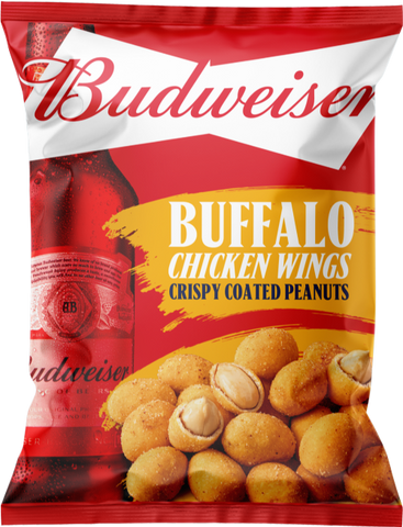 BUDWEISER Buffalo Chicken Wings Crispy Coated Peanuts 150g (Pack of 7)