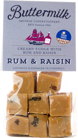 BUTTERMILK Rum & Raisin Fudge 175g (Pack of 16)