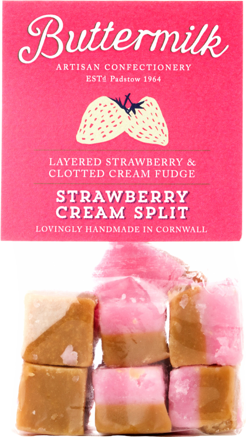 BUTTERMILK Strawberry Cream Split Fudge 175g (Pack of 16)