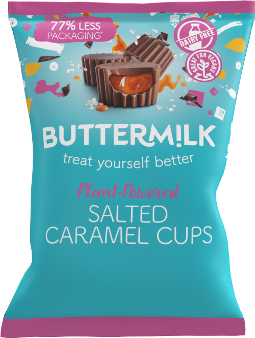 BUTTERMILK Plant Powered Salted Caramel Cups - Pouch 100g (Pack of 7)