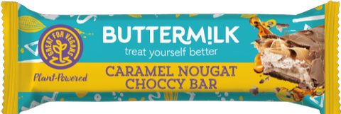 BUTTERMILK Plant-Powered Caramel Nougat Choccy Bar 50g (Pack of 24)