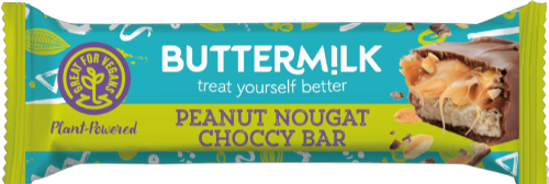 BUTTERMILK Plant-Powered Peanut Nougat Caramel Choc Bar 50g (Pack of 24)