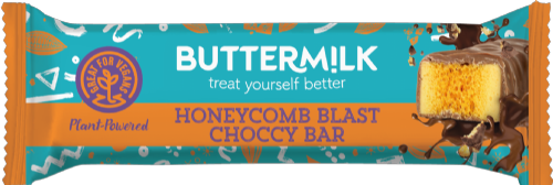 BUTTERMILK Plant-Powered Honeycomb Blast Choccy Bar 45g (Pack of 18)