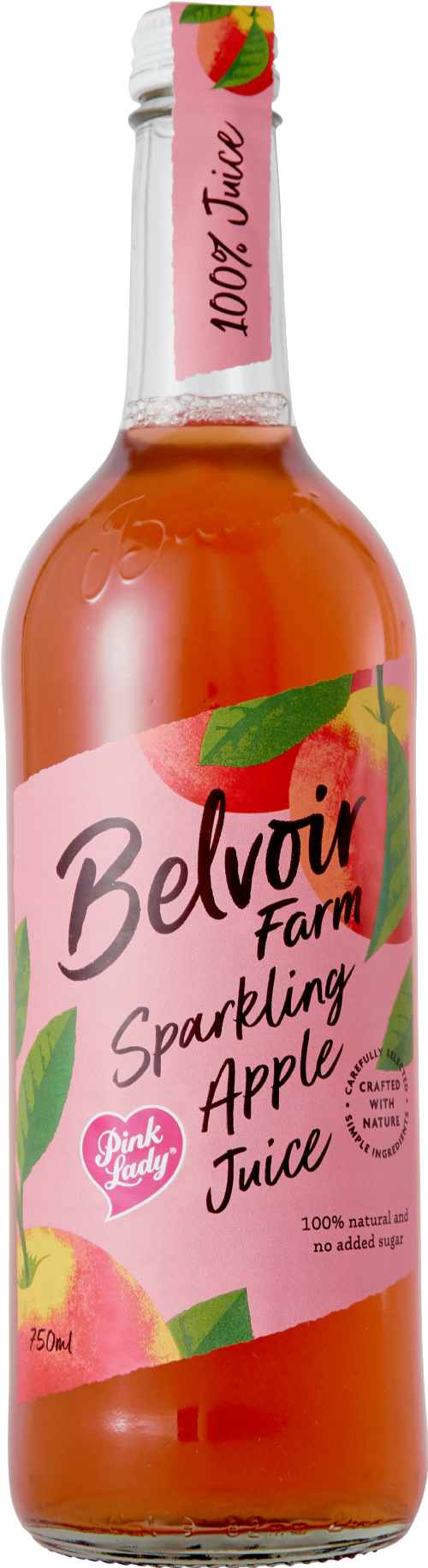 BELVOIR Sparkling Pink Lady Apple Juice 75cl (Pack of 6)