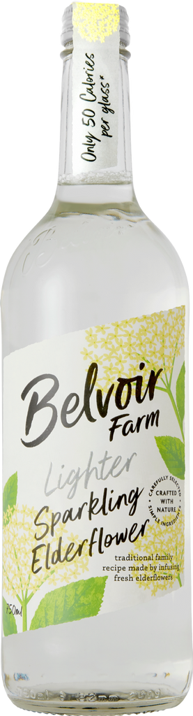 BELVOIR Lighter Sparkling Elderflower 75cl (Pack of 6)