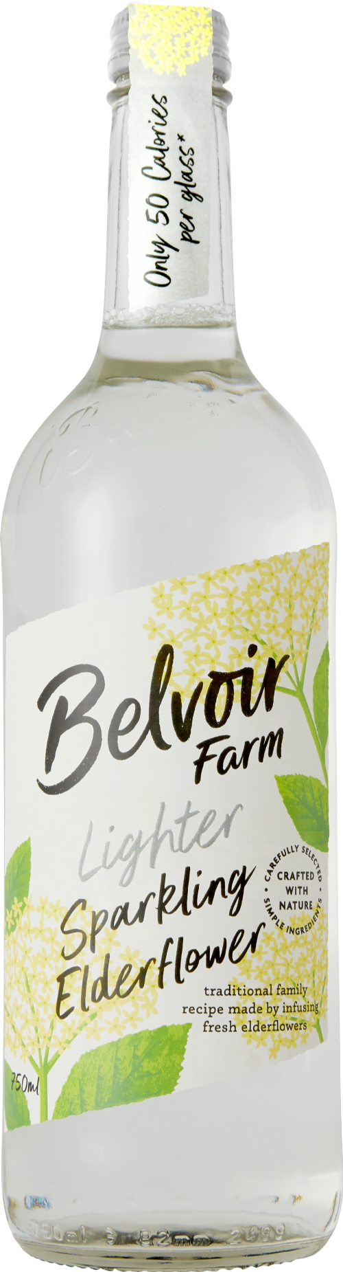 BELVOIR Lighter Sparkling Elderflower 75cl (Pack of 6)