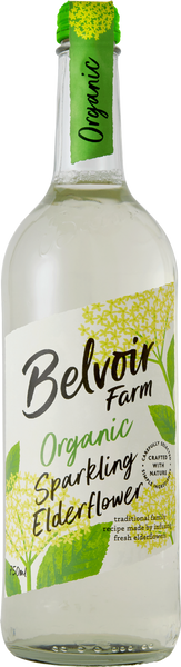 BELVOIR Organic Sparkling Elderflower 75cl (Pack of 6)