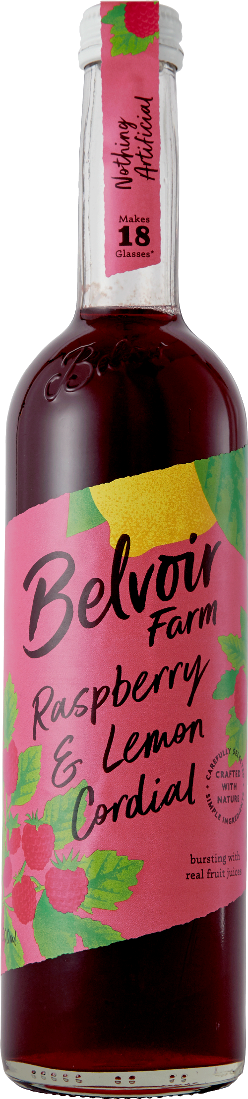 BELVOIR Raspberry & Lemon Cordial 50cl (Pack of 6)