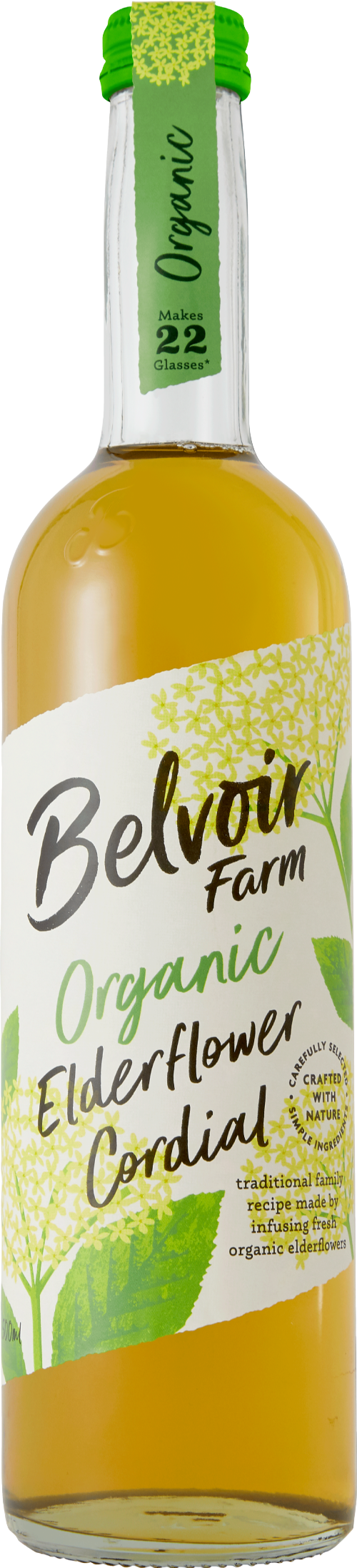 BELVOIR Organic Elderflower Cordial 50cl (Pack of 6)