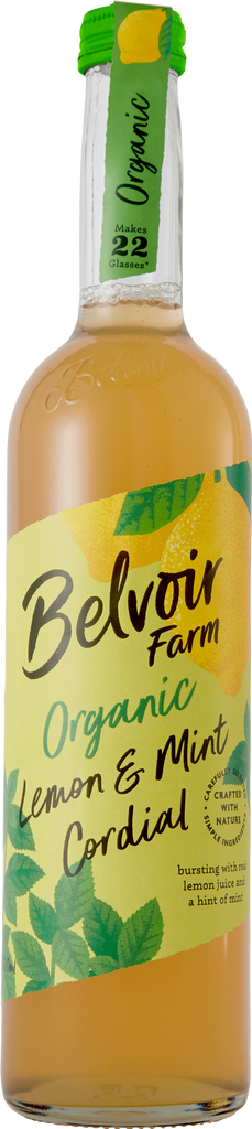 BELVOIR Organic Lemon & Mint Cordial 50cl (Pack of 6)