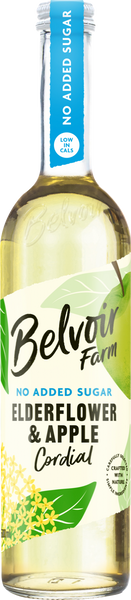 BELVOIR No Added Sugar Elderflower & Apple Cordial 50cl (Pack of 6)