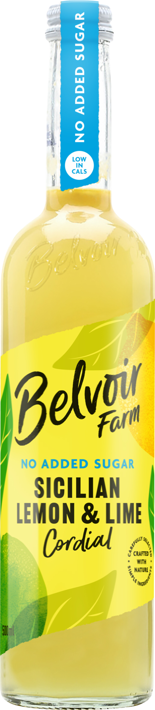 BELVOIR No Added Sugar Sicilian Lemon & Lime Cordial 50cl (Pack of 6)