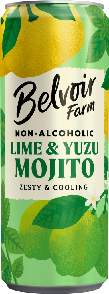 BELVOIR Non-Alcoholic Lime & Yuzu Mojito - Can 250ml (Pack of 12)