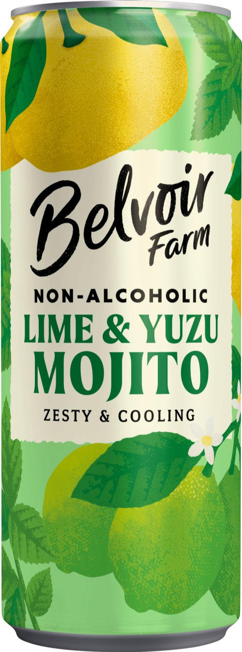BELVOIR Non-Alcoholic Lime & Yuzu Mojito - Can 250ml (Pack of 12)