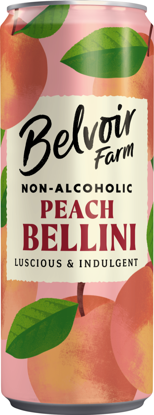 BELVOIR Non-Alcoholic Peach Bellini - Can 250ml (Pack of 12)