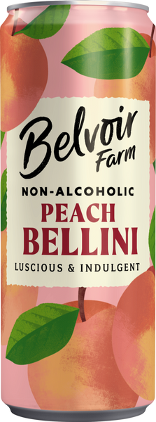 BELVOIR Non-Alcoholic Peach Bellini - Can 250ml (Pack of 12)