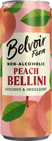 BELVOIR Non-Alcoholic Peach Bellini - Can 250ml (Pack of 12)